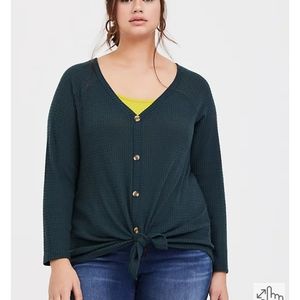 Torrid long sleeve waffle tee